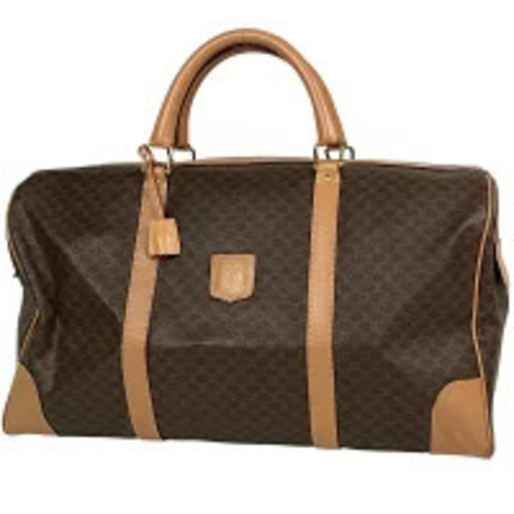 Celine Macadam Boston bag handbag canvas brown